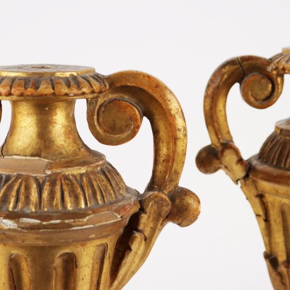 Paire de Vases en Style Néoclassique Bois Italie XIXe Siècle