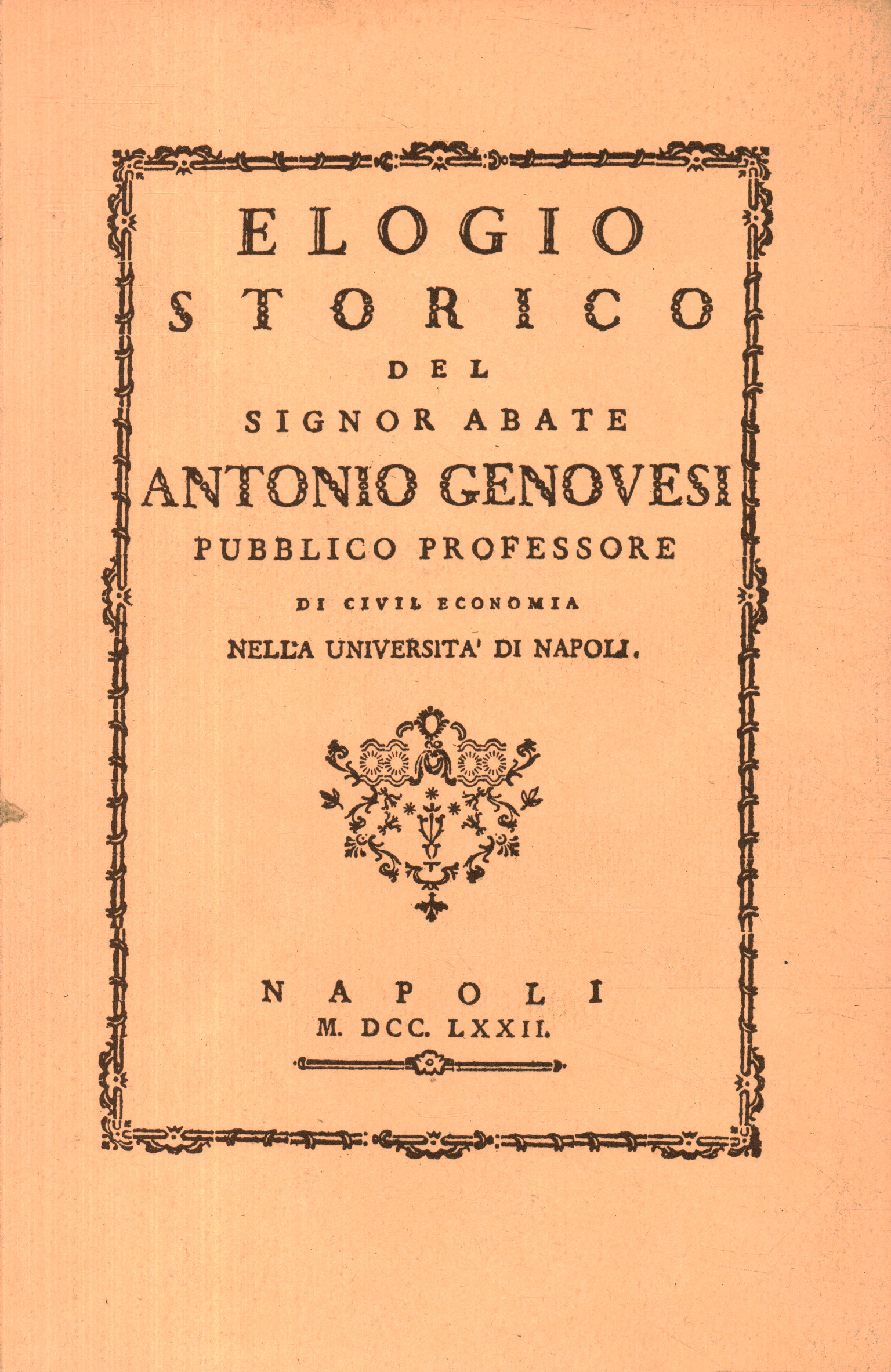 Elogio storico del signor Abate Antonio%