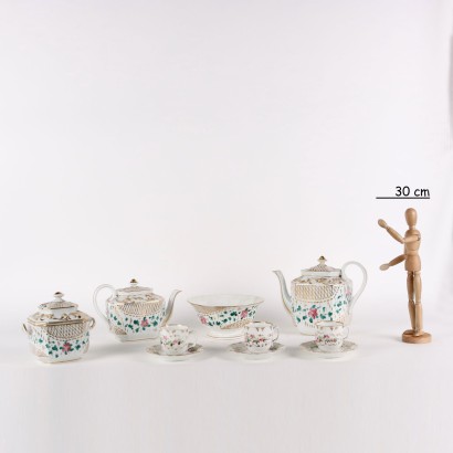 antiquités, céramiques, antiquités en céramique, céramiques anciennes, céramiques italiennes anciennes, céramiques anciennes, céramiques néoclassiques, céramiques du XIXe siècle, Service à thé et café en porcelaine