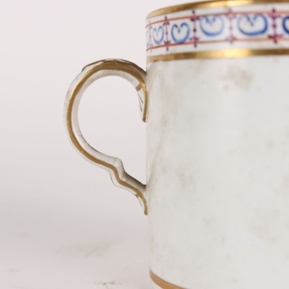 antiquités, tasse, antiquités de tasse, tasse ancienne, tasse italienne ancienne, tasse antique, tasse néoclassique, tasse du XIXe siècle,Tasse avec soucoupe Ferdinand IV Naples,Tasse avec soucoupe en porcelaine Me