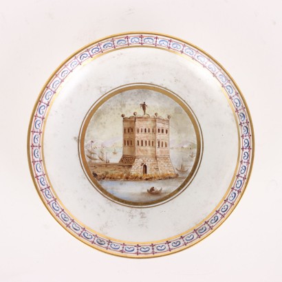 antiquités, tasse, antiquités de tasse, tasse ancienne, tasse italienne ancienne, tasse antique, tasse néoclassique, tasse du XIXe siècle,Tasse avec soucoupe Ferdinand IV Naples,Tasse avec soucoupe en porcelaine Me