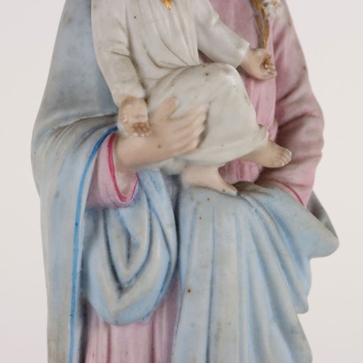 Ancient Sculpture St. Joseph in Case Italy \'900 Colored Porcelain