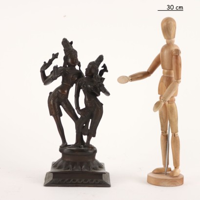 Krishna con una Gopi Scultura in Bronz