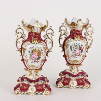 Paire de Vases Anciens en Porcelaine P