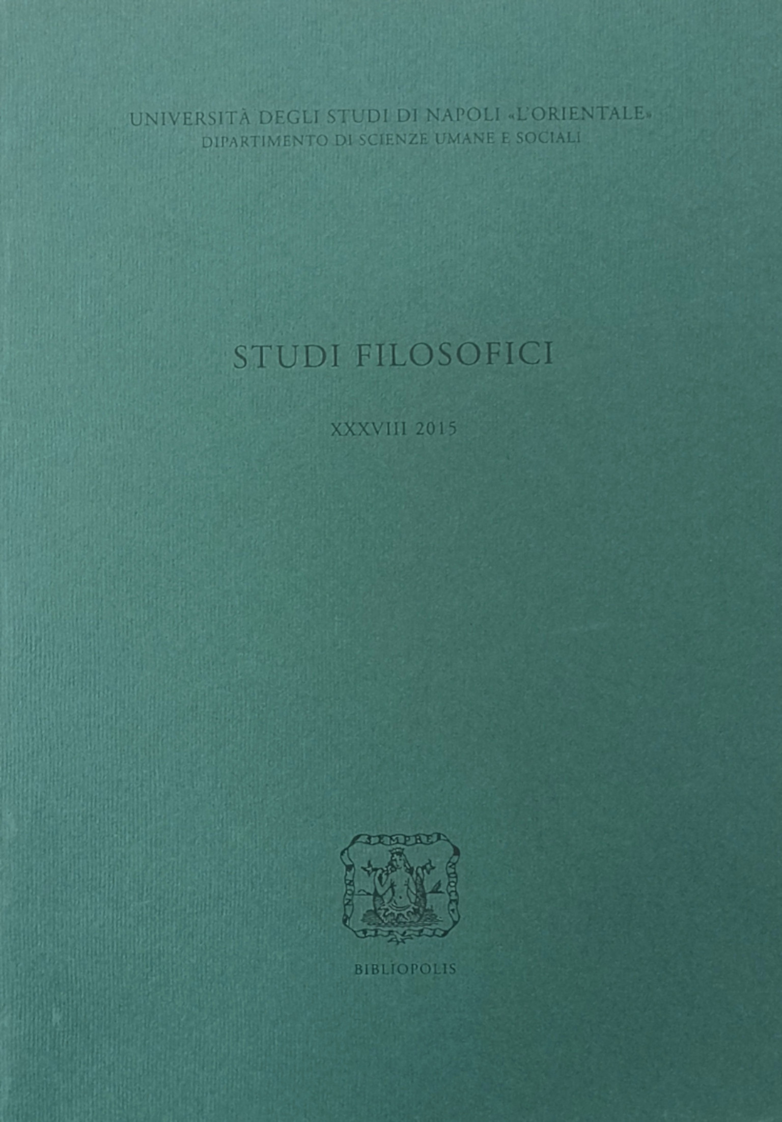 Etudes philosophiques XXXVIII 2015