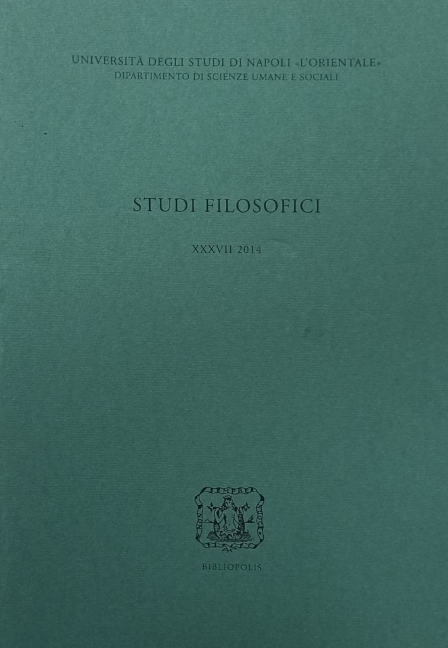 Studi filosofici XXXVII 2014