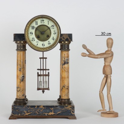 Marble and Bronze Temple Clock