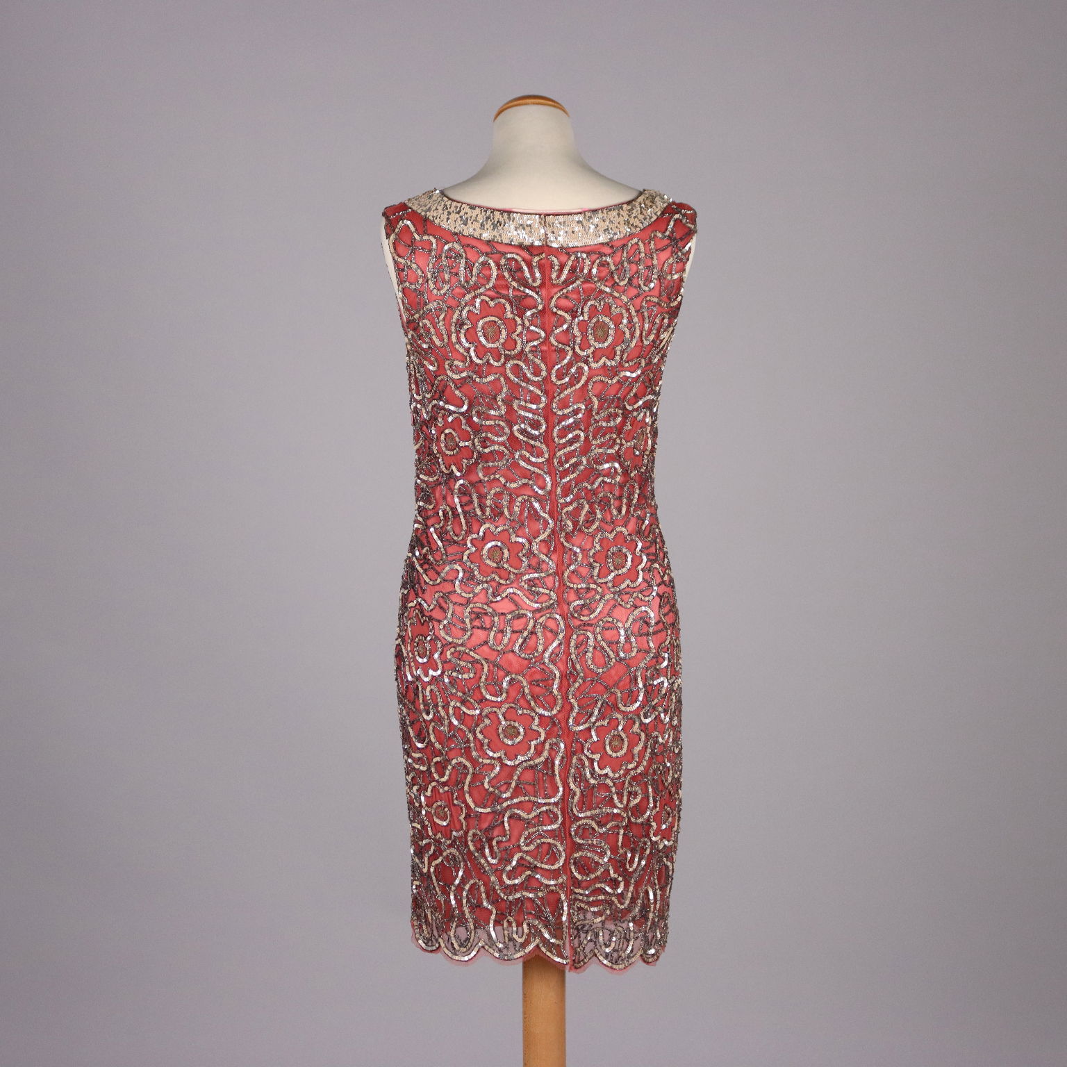 Second Hand Blumarine Dress with Beads Size 8 Pink Poliammide