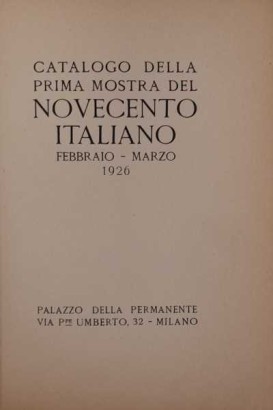 Catalogo della prima mostra del Novecent