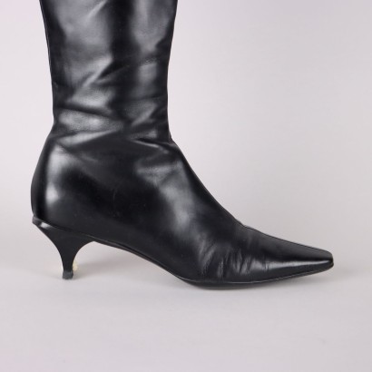 Prada Bottes noires avec sangle