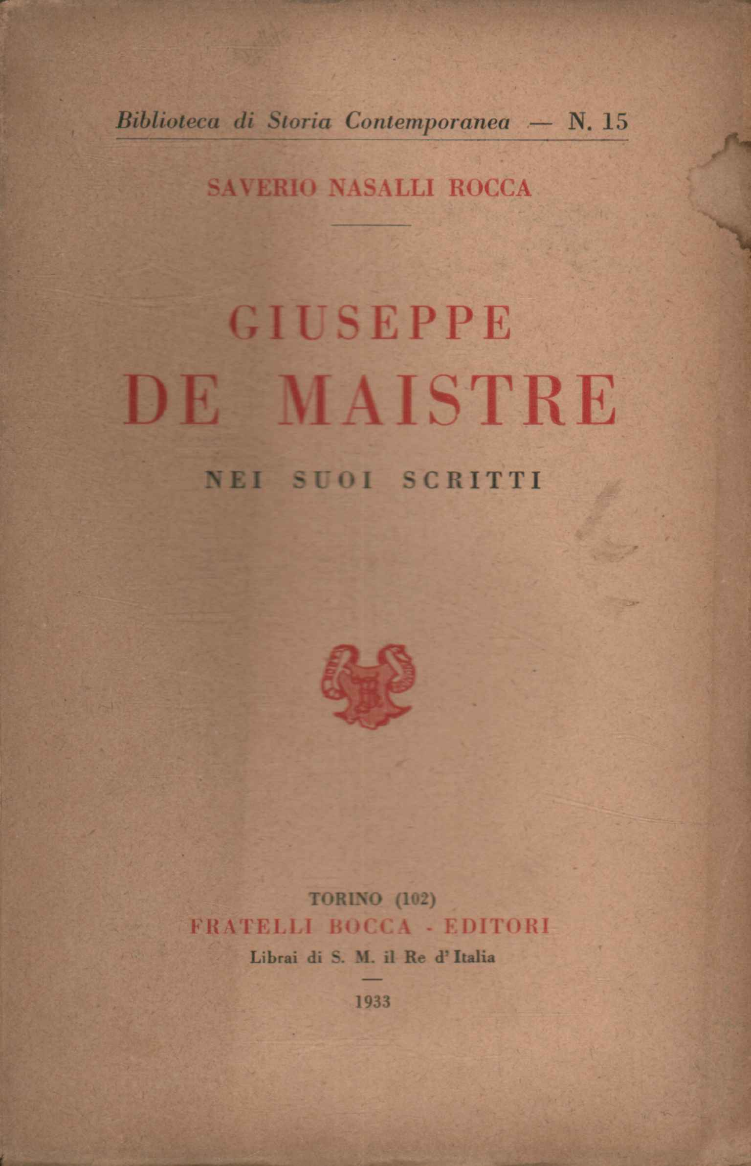 Giuseppe De Maistre in seinen Schriften