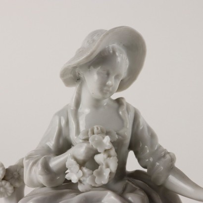 Figura de porcelana blanca de Rudolst