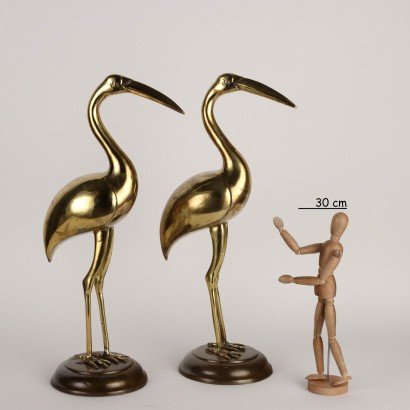 Pair of Flamingos in Gilt Bronze