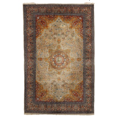 Tapis Lahore Ancien Coton Laine Noeud Fin Inde 218 x 140 cm