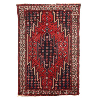 Tapis Asiatique Ancien Coton Laine Noeud Gros 190x127 cm