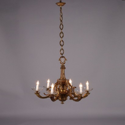 Chandelier in Gilded Bronze Style