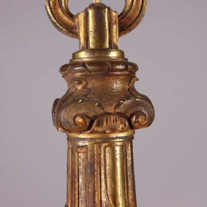 Lampadario in Stile in Bronzo Dorato