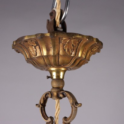 Lampadario in Stile in Bronzo Dorato