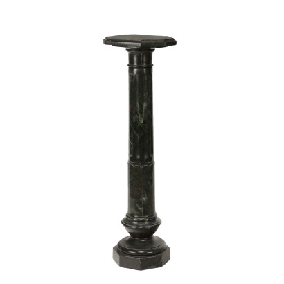 Colonne Ancienne pour Buste en Marbre Vert du XXe Siècle