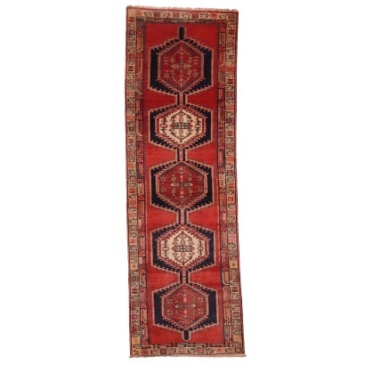 Tapis Ancien Asiatique Coton Laine Noeud Gros 295 x 95 cm