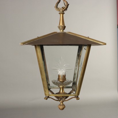 Pair of brass lanterns