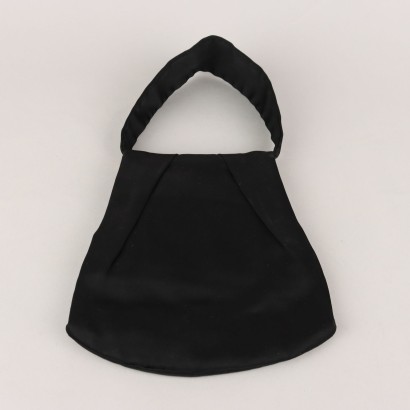 Vintage schwarze Satin-Handtasche