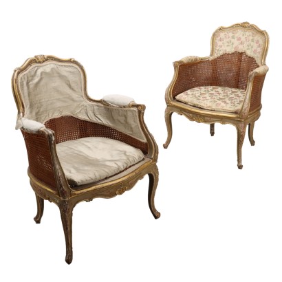 Paire de Fauteuils de Style Rococo