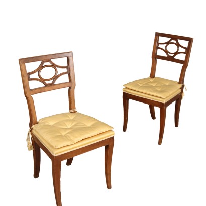 Paire de chaises Direttorio en noyer