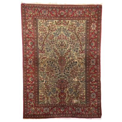 Tapis Ancien Asiatique Coton Laine Noeud Extra-Fin 202 x 142 cm