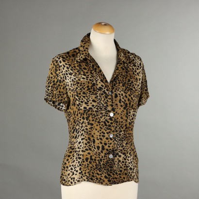 Blunauta Top de seda animalier