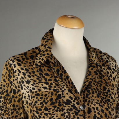 Blunauta Top de seda animalier