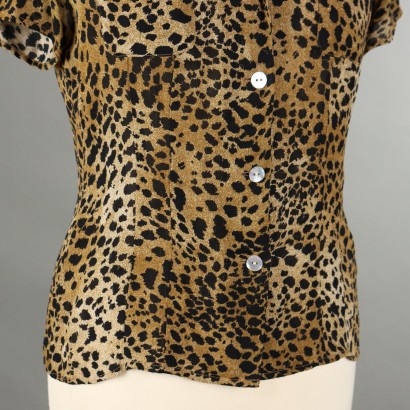 Blunauta Top de seda animalier