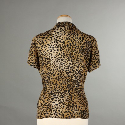 Blunauta Top de seda animalier