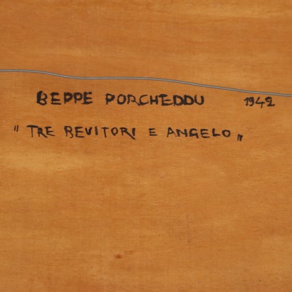 Pintura de Beppe Porcheddu,Tres bebedores y un ángel,Giuseppe Porcheddu,Giuseppe Porcheddu,Giuseppe Porcheddu,Giuseppe Porcheddu,Giuseppe Porcheddu,Giuseppe Porcheddu,Giuseppe Porcheddu