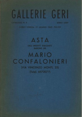 Asta dell'eredità giacente Dr. Barone Mario Confalonieri (Catalogo n.9 Stagione 1976-1977, anno LXXIV)