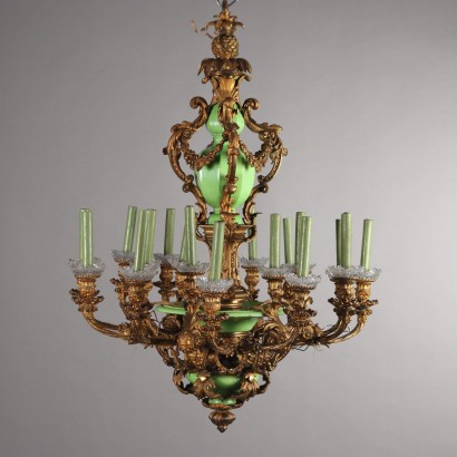 Napoleon III Chandelier in Gilded Bronze