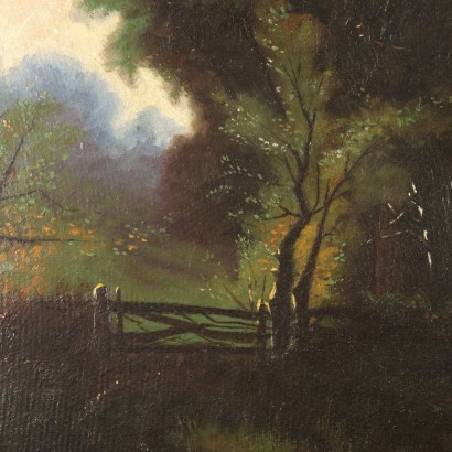 Gemälde Landschaft mit Figuren, Landschaft mit Bauernfiguren