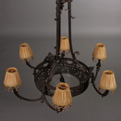 Lampadario Liberty in Bronzo