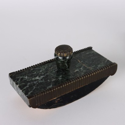 Inkwell in Green Serpentino and B marble