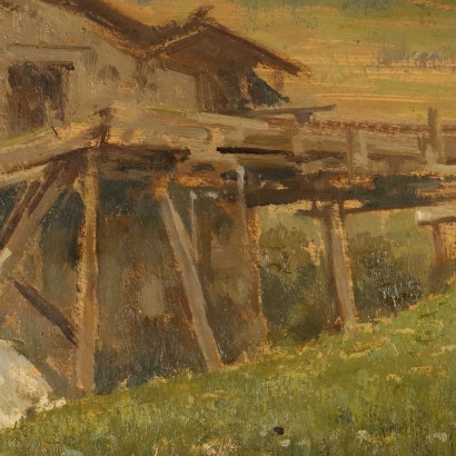 Painting by Carlo Vittori,Landscape with mill,Carlo Vittori,Carlo Vittori,Carlo Vittori,Carlo Vittori