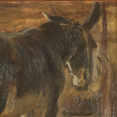 Pintura de Carlo Vittori,Interior del establo con burro,Carlo Vittori,Carlo Vittori,Carlo Vittori,Carlo Vittori