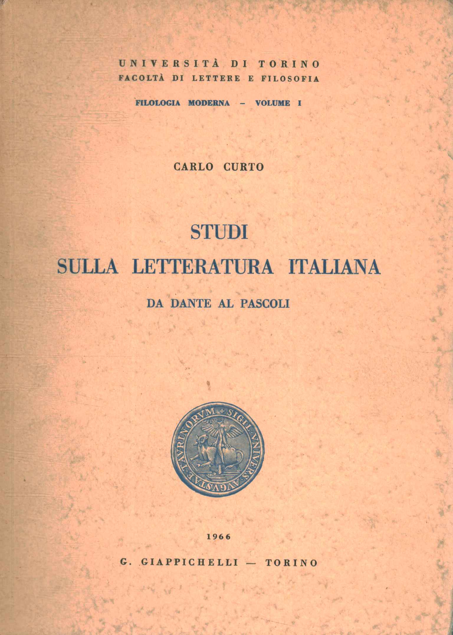 Estudios sobre literatura italiana.