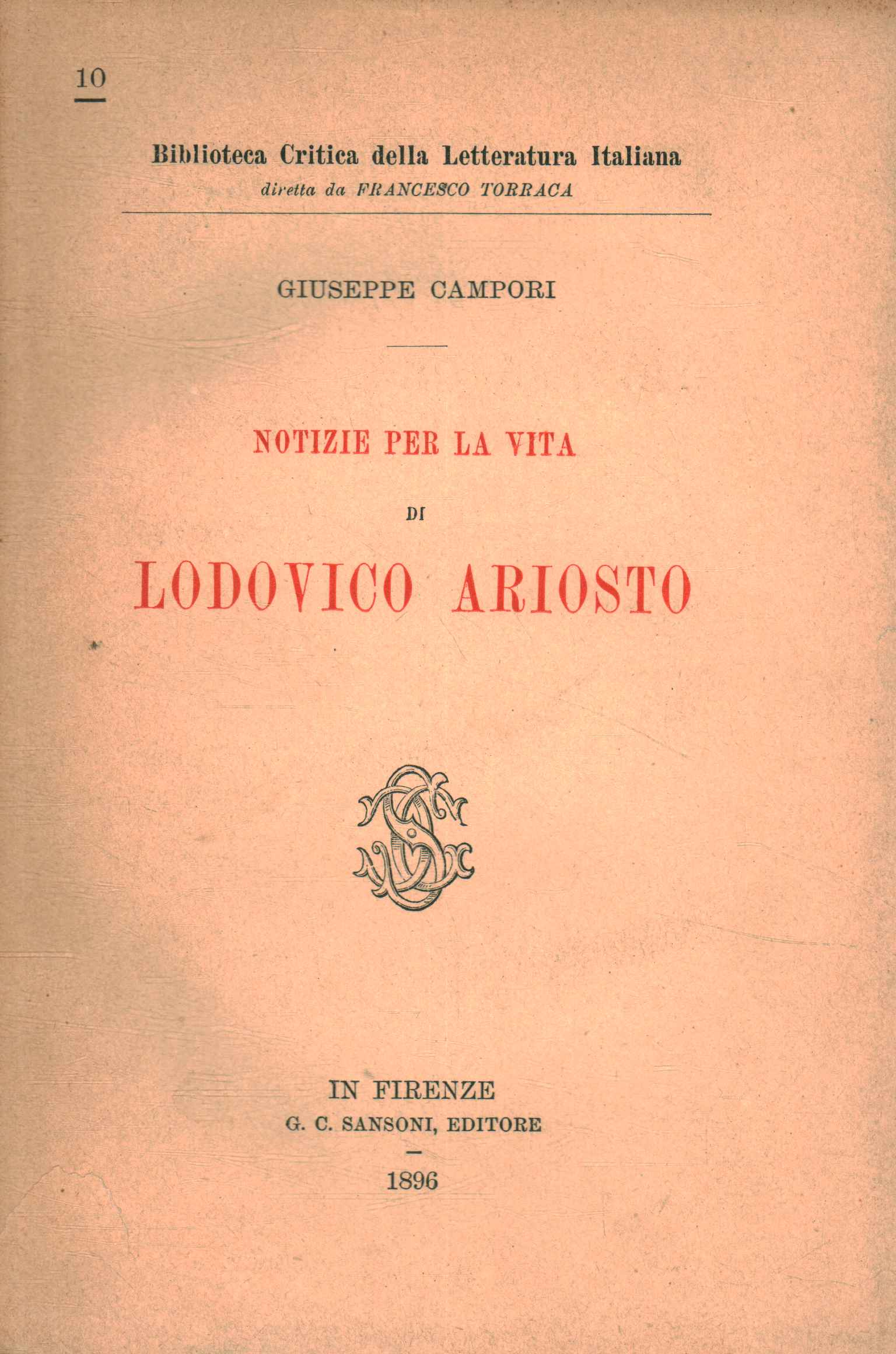 News for the life of Lodovico Ariost