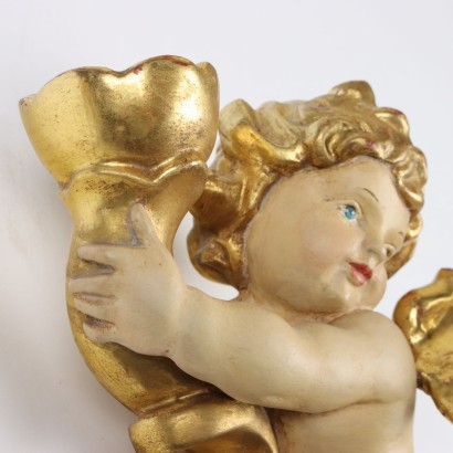 Pair of Carved Wooden Cherubs