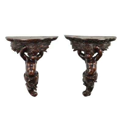 Pair of Neo-Renaissance Hanging Shelves