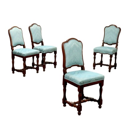 Antique Baroque Chairs Walnut Italy XVIII Century