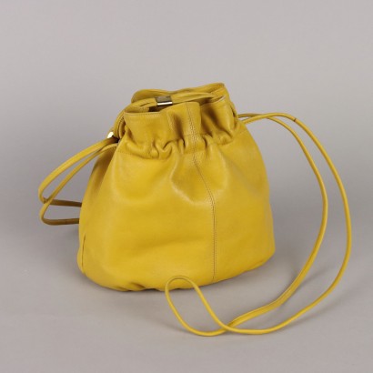 Sac en cuir jaune vintage Aigner