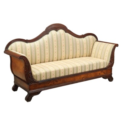 Antiker Louis Philippe Sofa aus Ulmen Italien des XIX Jhs