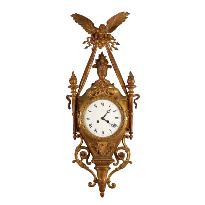 Reloj de pared de péndulo de bronce dorado