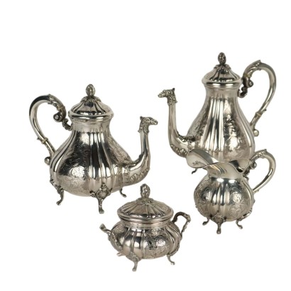 Antique Silver Set Tortini Gabriele Milan Italy XX Century